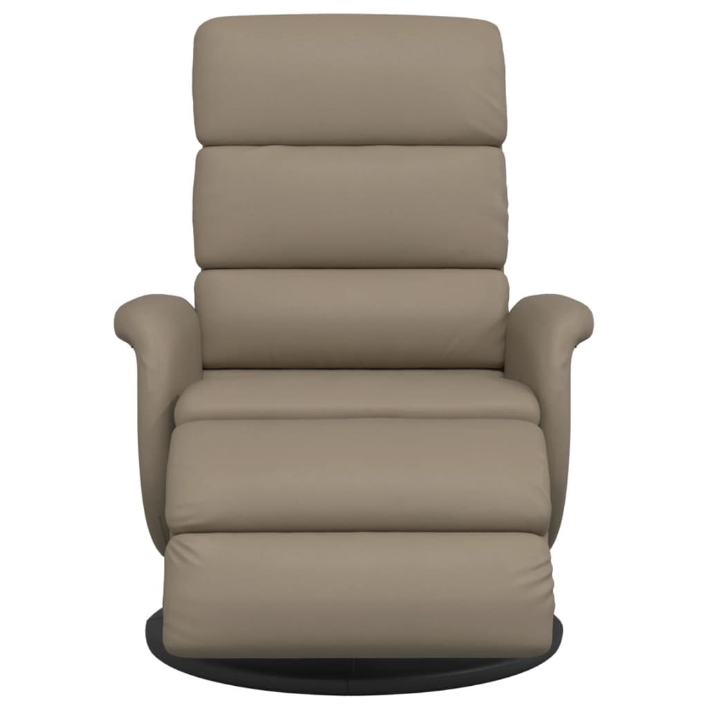 Fauteuil inclinable avec repose-pieds cappuccino similicuir - XIOS
