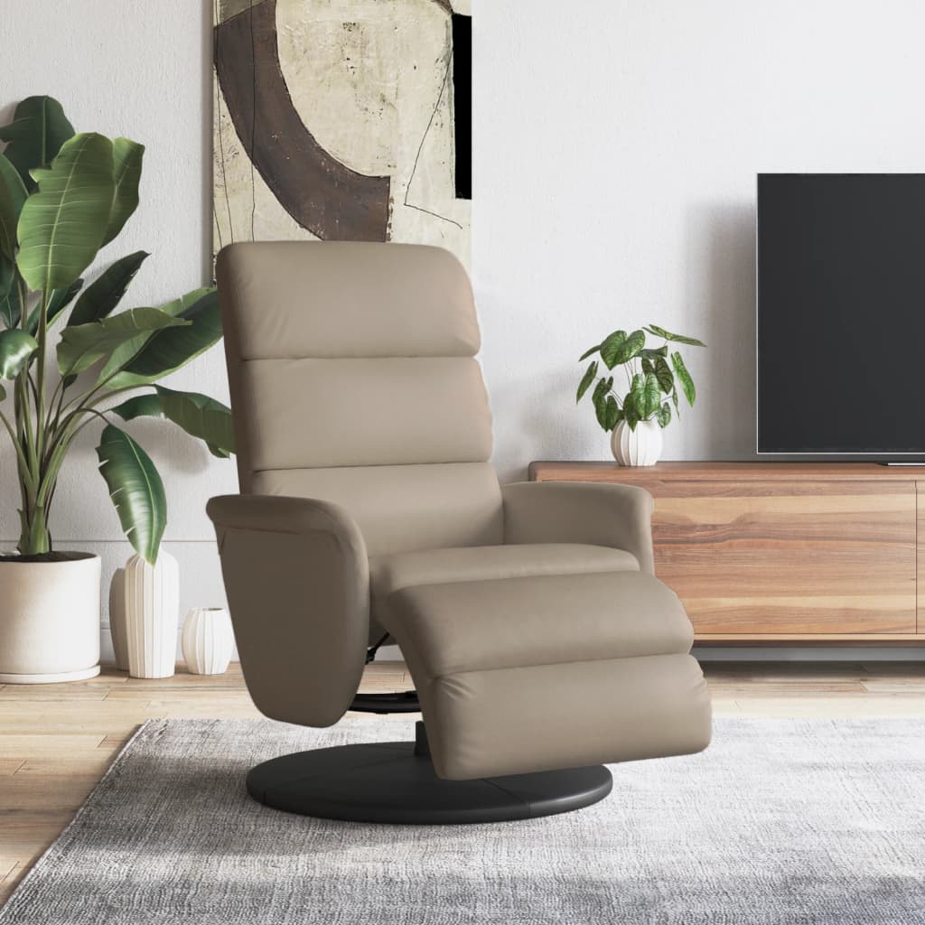 Fauteuil inclinable avec repose-pieds cappuccino similicuir - XIOS