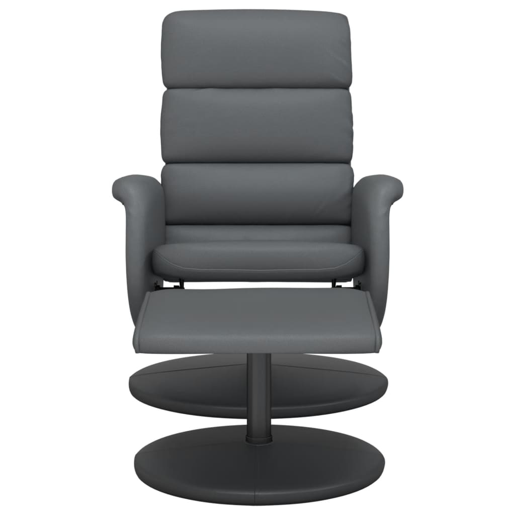 Fauteuil inclinable avec repose-pied gris similicuir - XIOS