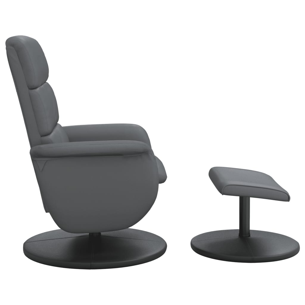 Fauteuil inclinable avec repose-pied gris similicuir - XIOS