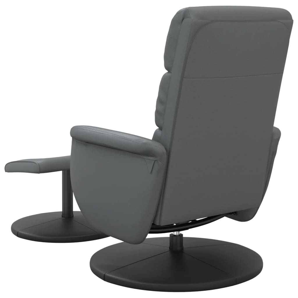 Fauteuil inclinable avec repose-pied gris similicuir - XIOS