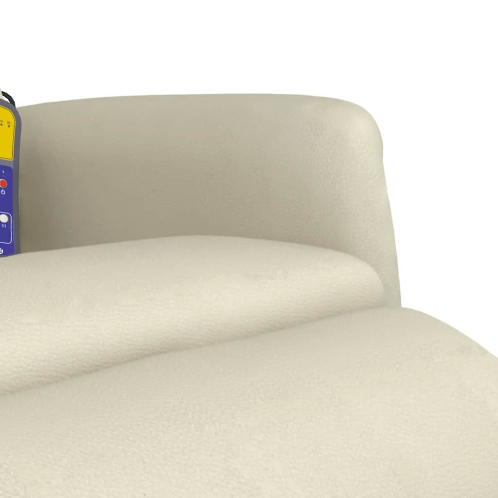 Fauteuil inclinable de massage et repose-pieds crème similicuir - XIOS