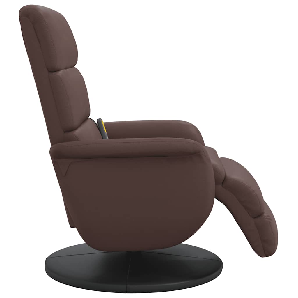 Fauteuil inclinable de massage repose-pieds marron similicuir - XIOS