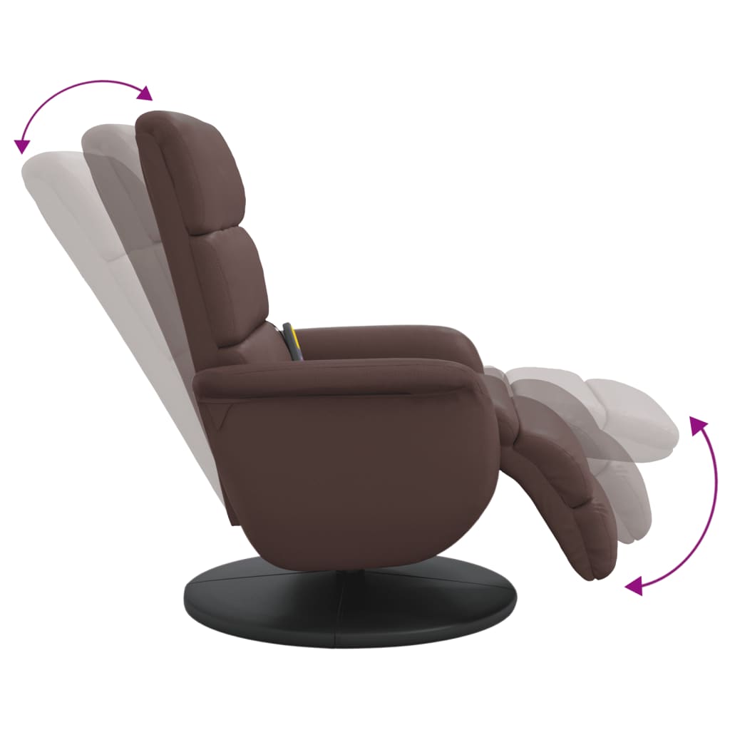 Fauteuil inclinable de massage repose-pieds marron similicuir - XIOS