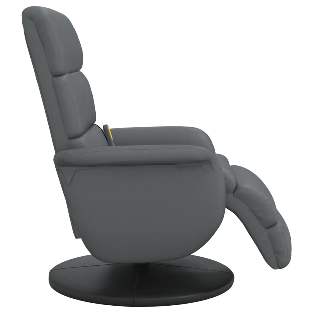 Fauteuil inclinable de massage repose-pieds gris similicuir - XIOS