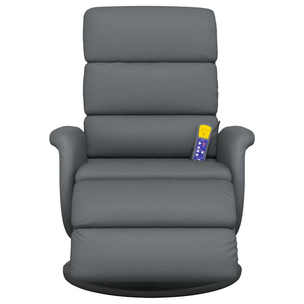 Fauteuil inclinable de massage repose-pieds gris similicuir - XIOS