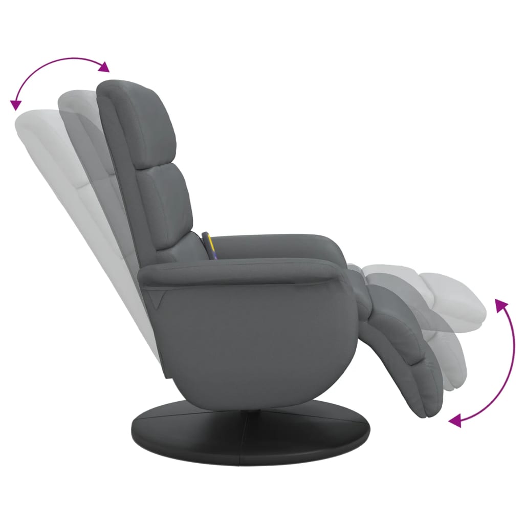 Fauteuil inclinable de massage repose-pieds gris similicuir - XIOS