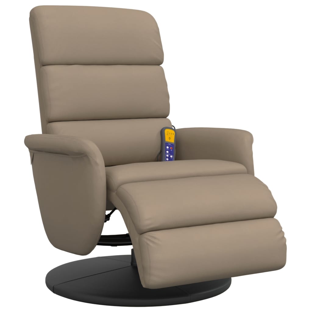 Fauteuil inclinable de massage repose-pieds cappuccino - XIOS