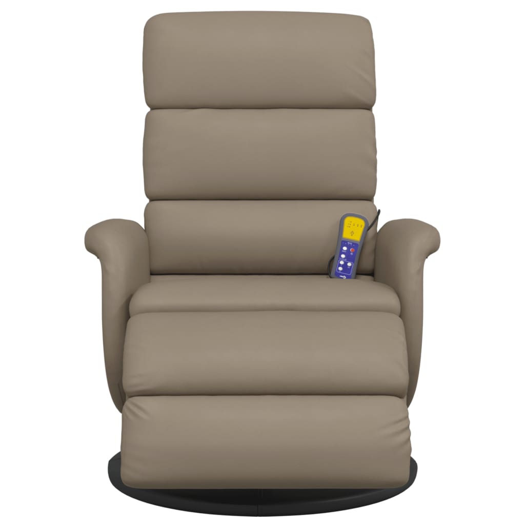 Fauteuil inclinable de massage repose-pieds cappuccino - XIOS