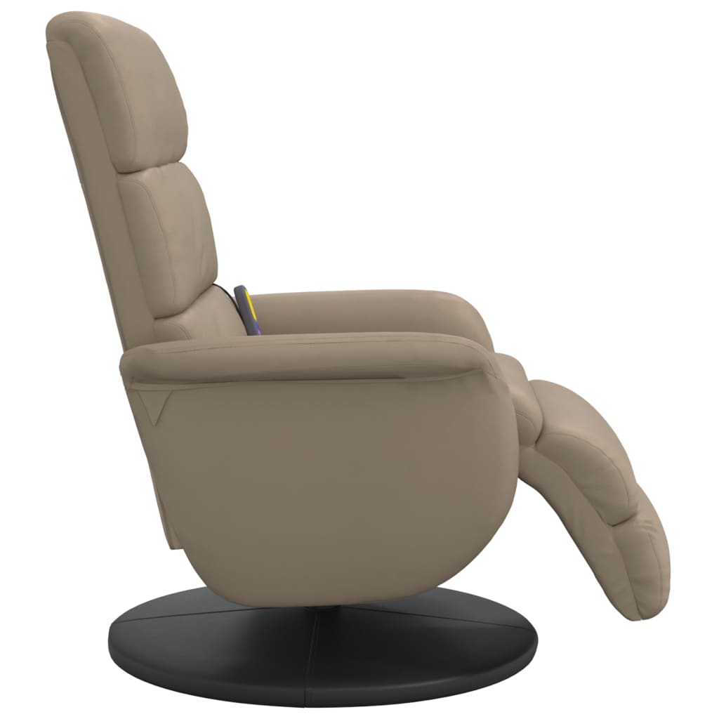 Fauteuil inclinable de massage repose-pieds cappuccino - XIOS
