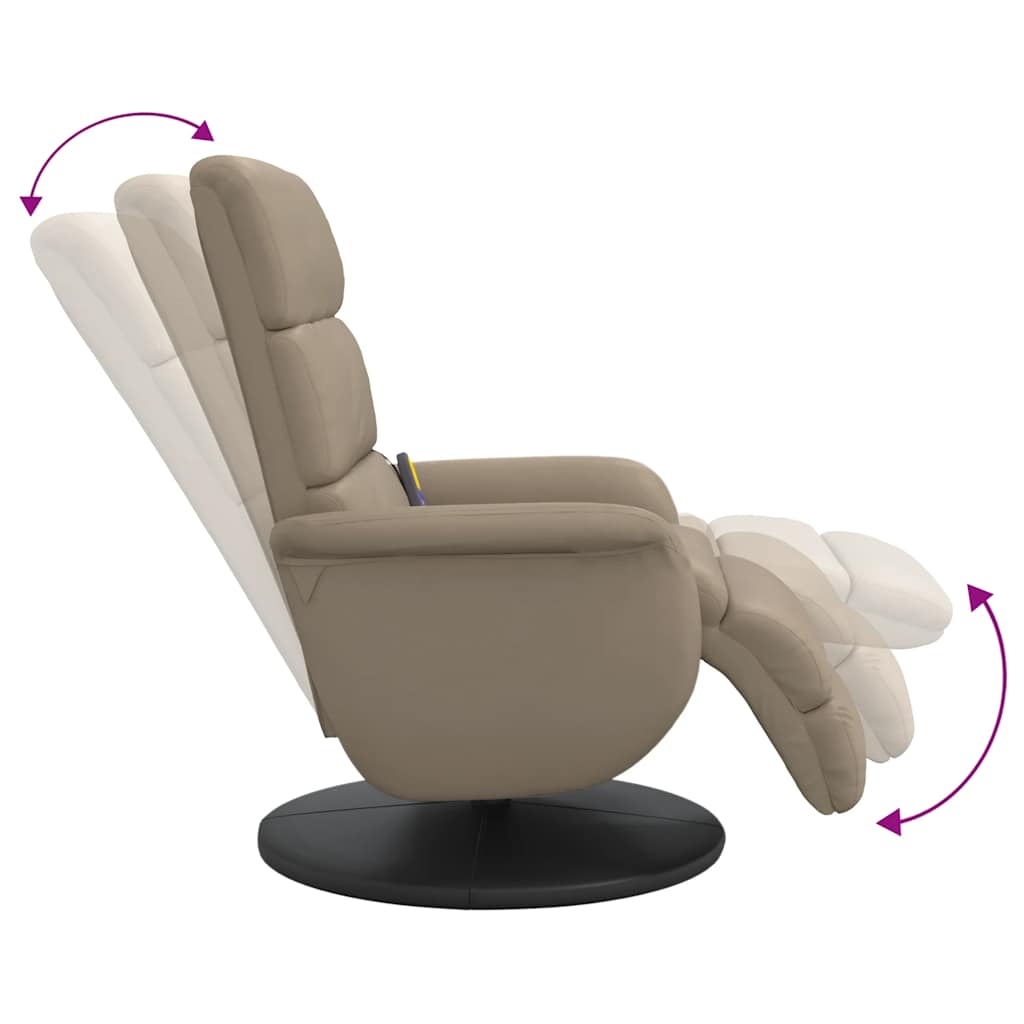 Fauteuil inclinable de massage repose-pieds cappuccino - XIOS