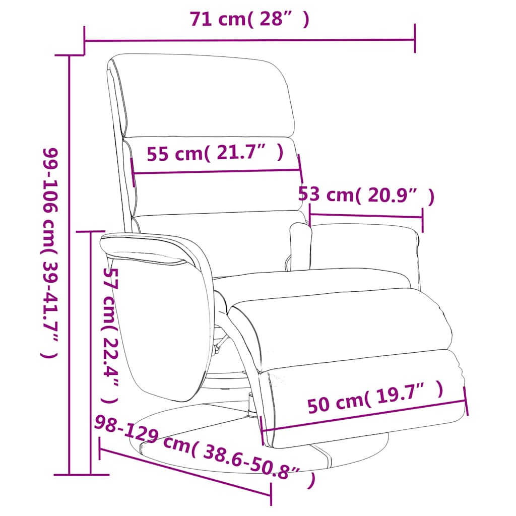 Fauteuil inclinable de massage repose-pieds cappuccino - XIOS