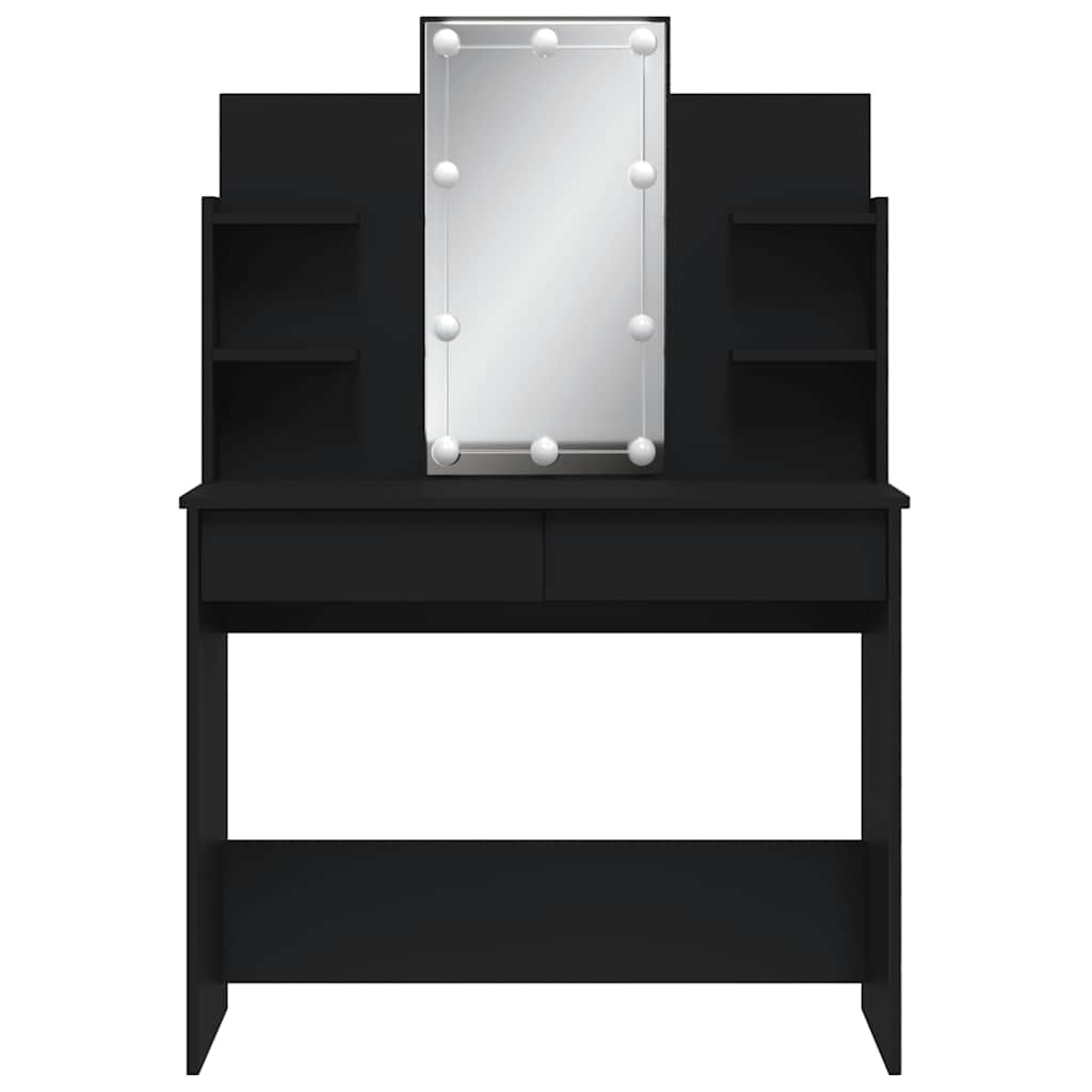 Coiffeuse avec lumières LED noir 96x40x142 cm - XIOS
