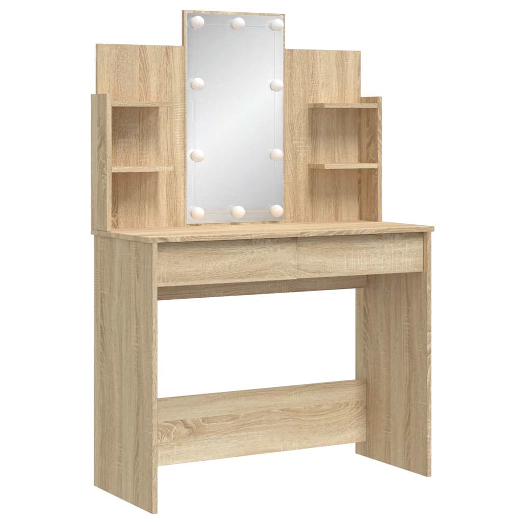 Coiffeuse avec lumières LED chêne sonoma 96x40x142 cm - XIOS