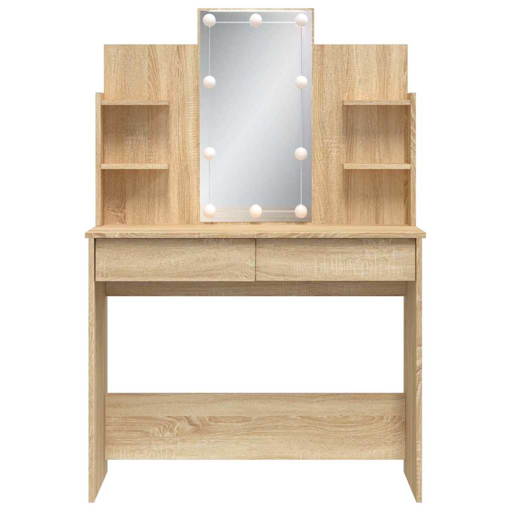 Coiffeuse avec lumières LED chêne sonoma 96x40x142 cm - XIOS