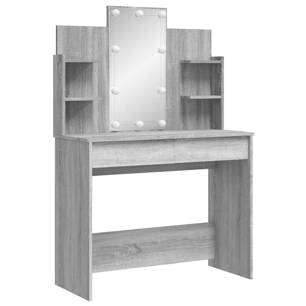 Coiffeuse avec lumières LED sonoma gris 96x40x142 cm - XIOS