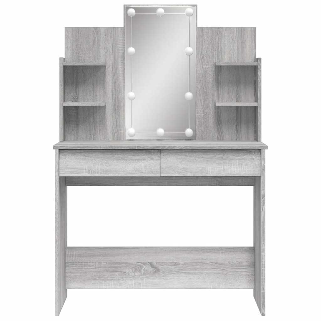 Coiffeuse avec lumières LED sonoma gris 96x40x142 cm - XIOS
