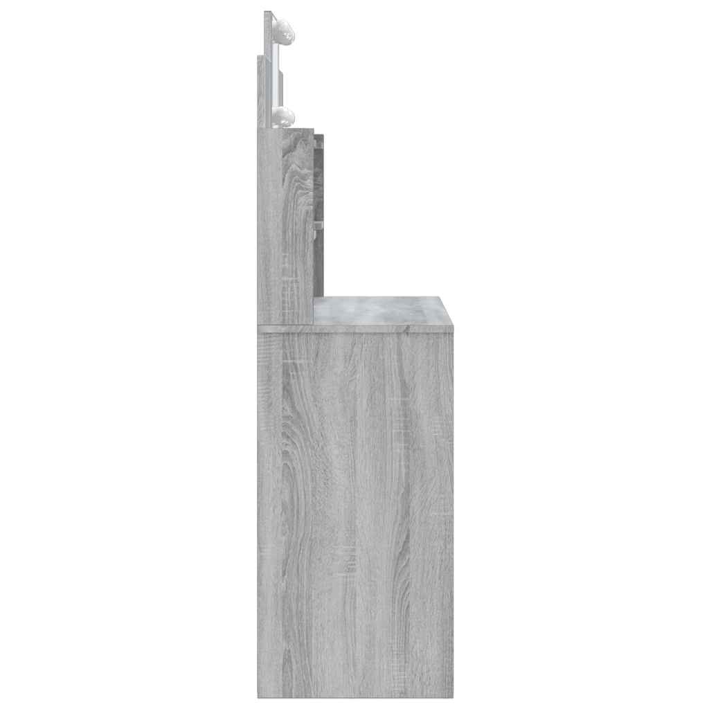 Coiffeuse avec lumières LED sonoma gris 96x40x142 cm - XIOS