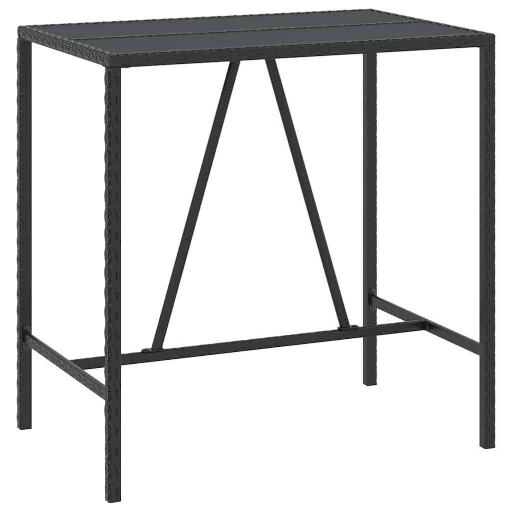 Ensemble de bar de jardin 5 pcs avec coussins noir poly rotin