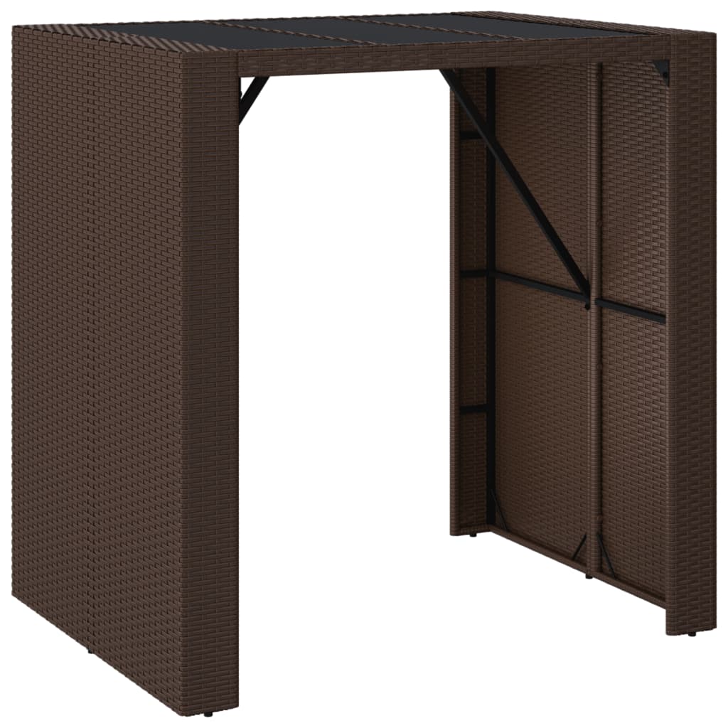 Ensemble de bar de jardin avec coussins 5 pcs marron poly rotin