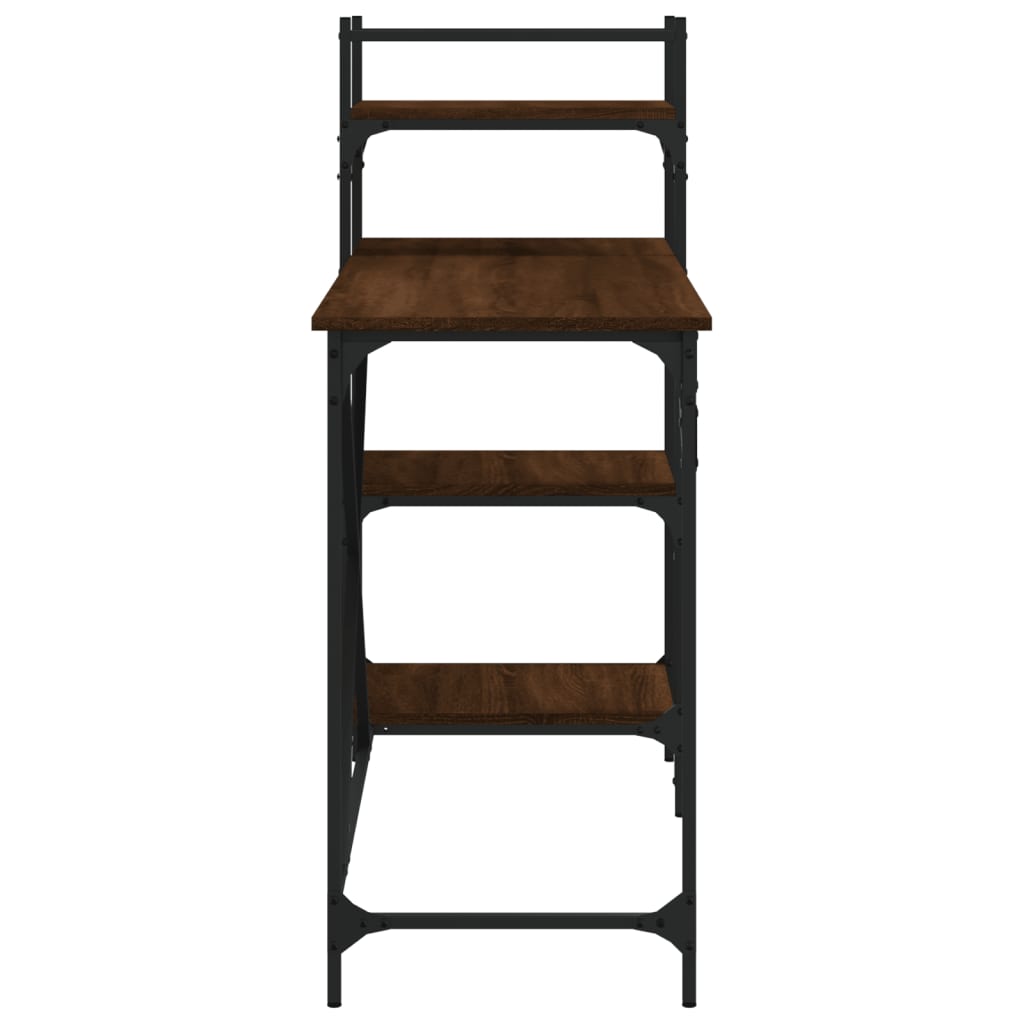 Bureau d'ordinateur avec étagères chêne marron 120x47x109 cm - XIOS