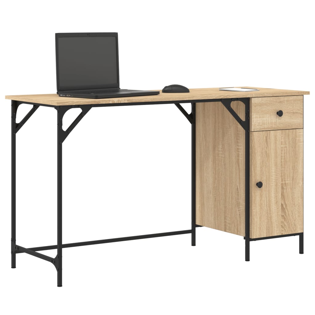 Bureau d'ordinateur chêne sonoma 131x48x75 cm bois d’ingénierie - XIOS