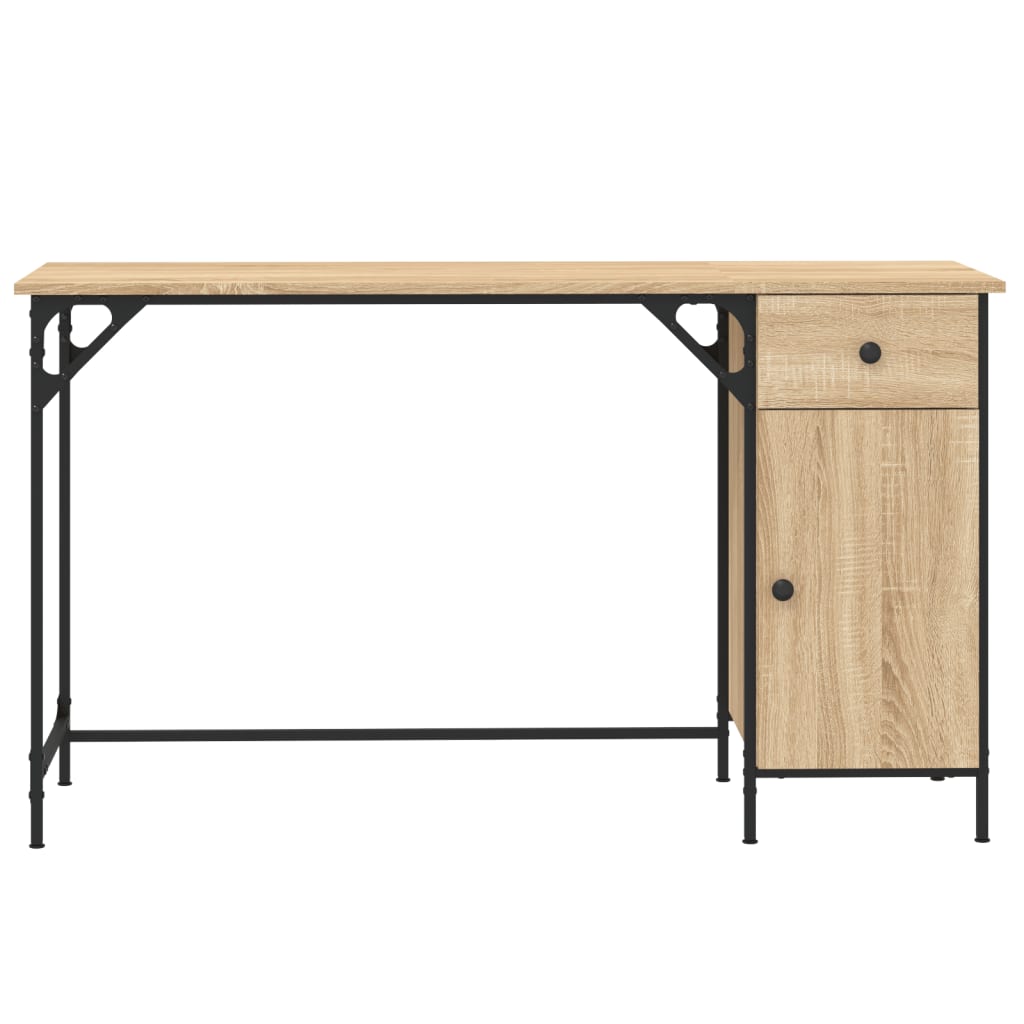 Bureau d'ordinateur chêne sonoma 131x48x75 cm bois d’ingénierie - XIOS