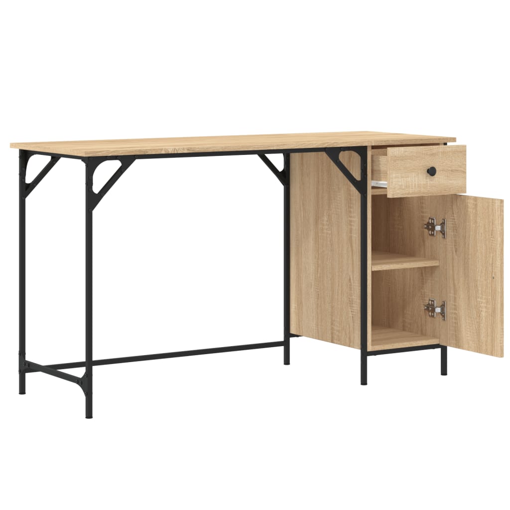 Bureau d'ordinateur chêne sonoma 131x48x75 cm bois d’ingénierie - XIOS