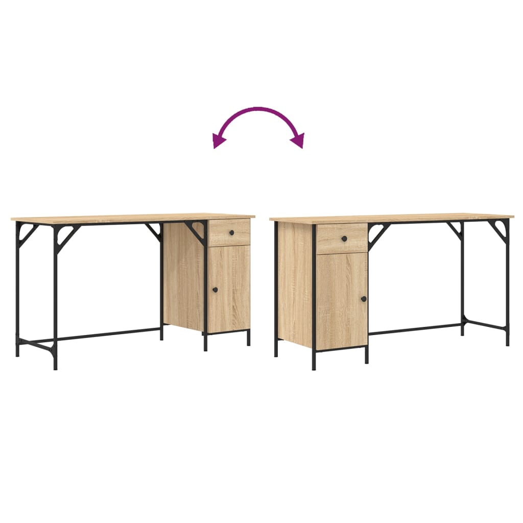 Bureau d'ordinateur chêne sonoma 131x48x75 cm bois d’ingénierie - XIOS