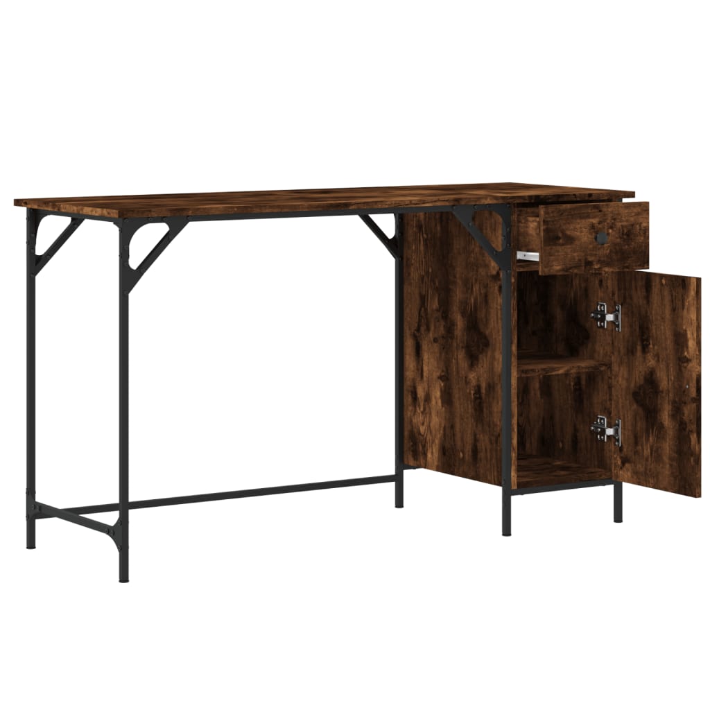 Bureau d'ordinateur chêne fumé 131x48x75 cm bois d’ingénierie - XIOS