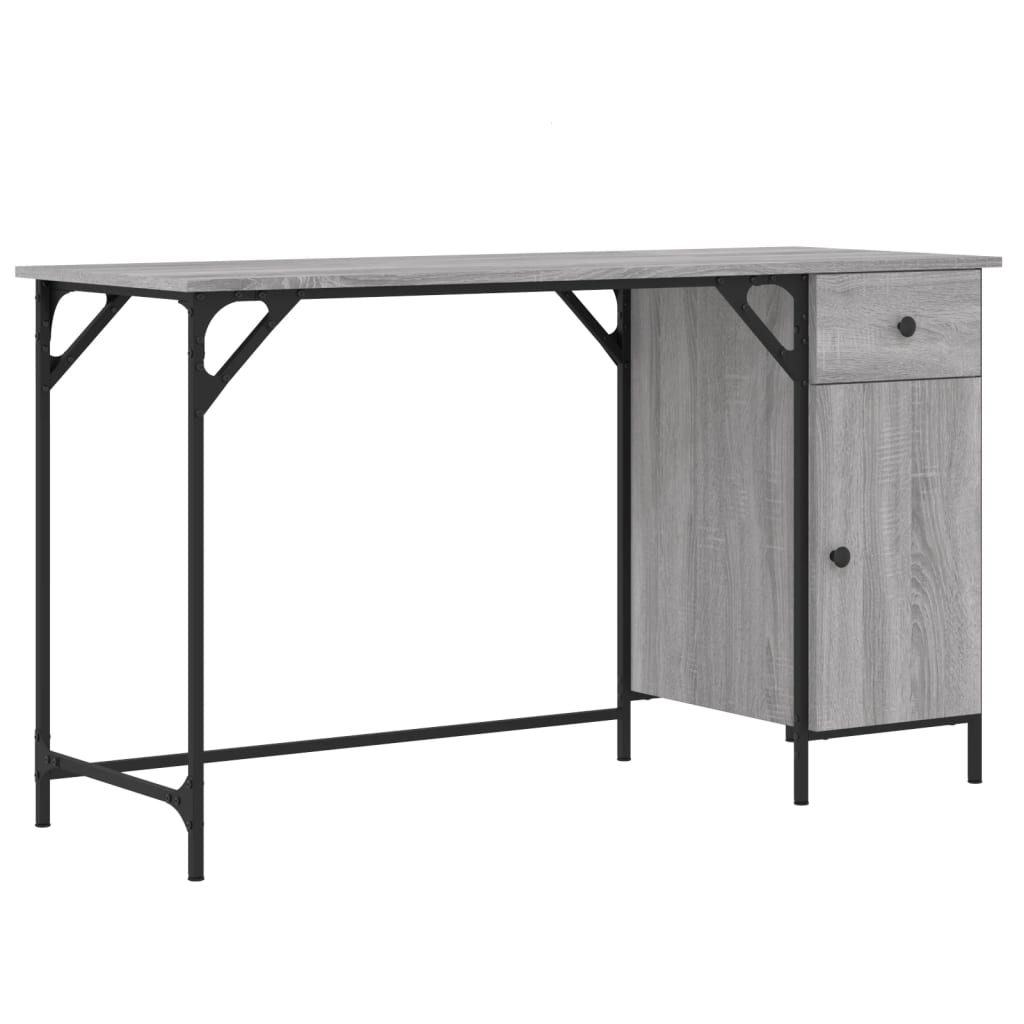 Bureau d'ordinateur sonoma gris 131x48x75 cm bois d’ingénierie - XIOS