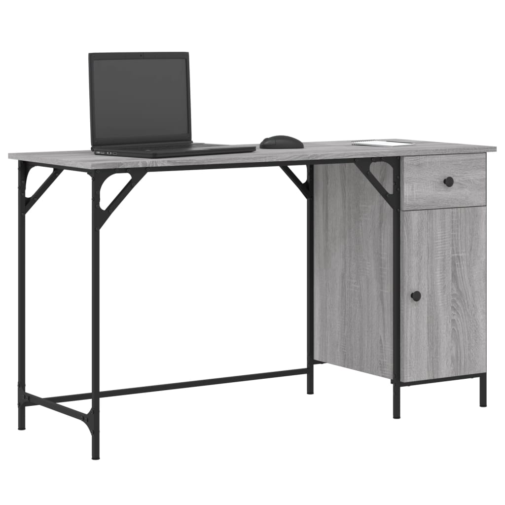 Bureau d'ordinateur sonoma gris 131x48x75 cm bois d’ingénierie - XIOS