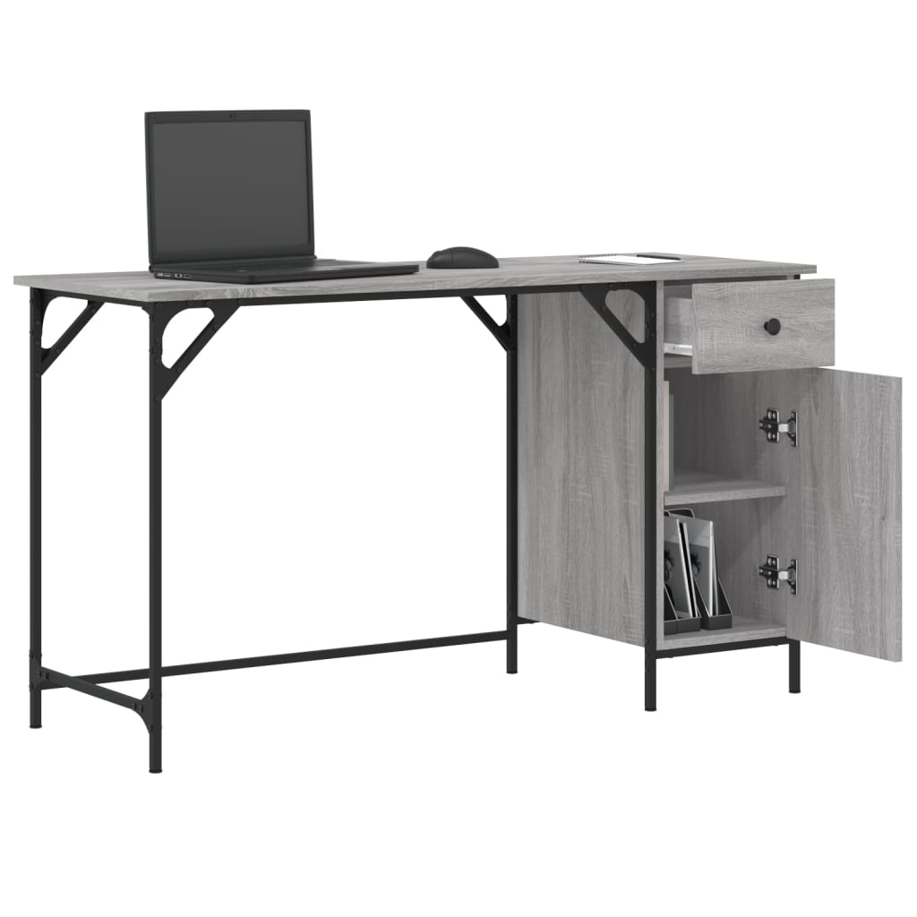 Bureau d'ordinateur sonoma gris 131x48x75 cm bois d’ingénierie - XIOS