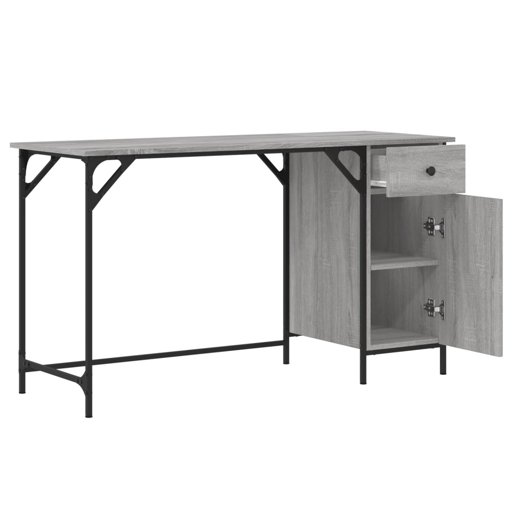 Bureau d'ordinateur sonoma gris 131x48x75 cm bois d’ingénierie - XIOS