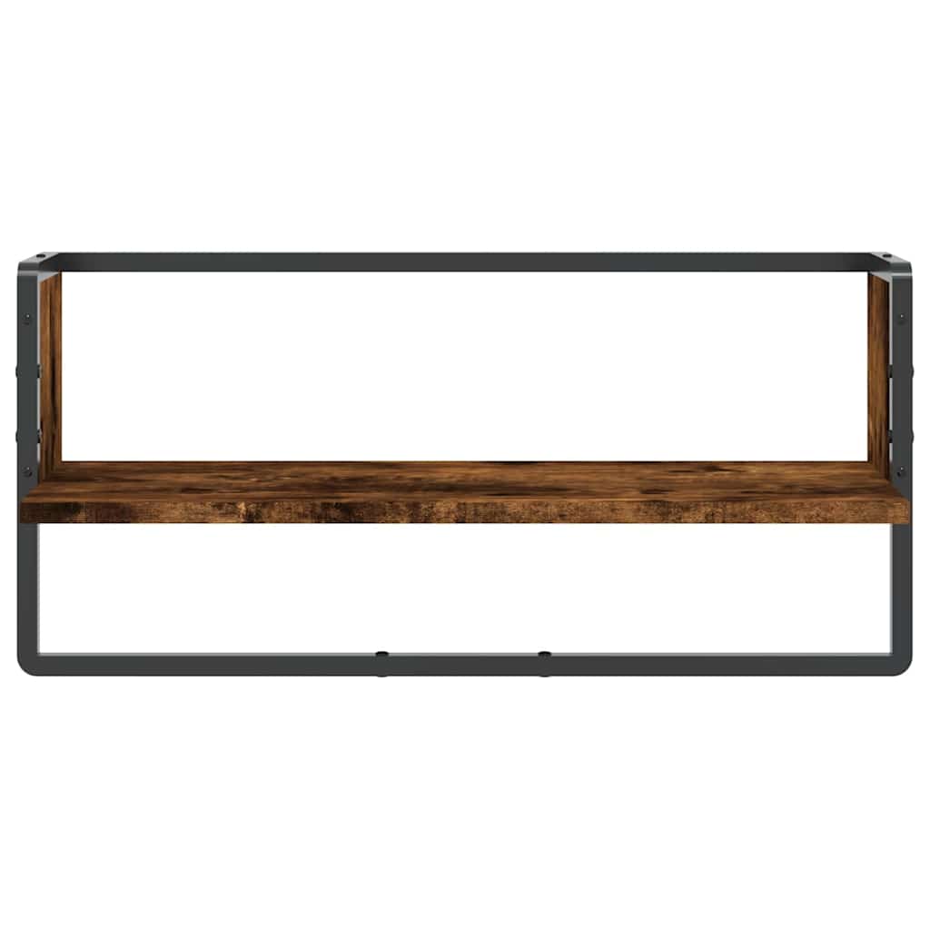 Étagère murale avec barre chêne fumé 65x25x30 cm - XIOS