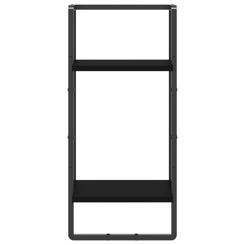 Étagère murale avec barre noir 30x25x65 cm