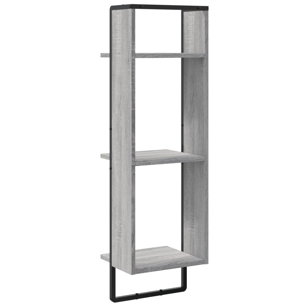 Étagère murale 3 niveaux sonoma gris 30x25x100 cm - XIOS