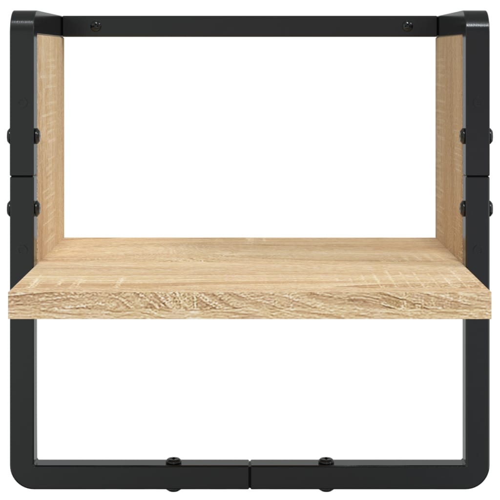 Ensemble d'étagères murales avec barres 4 pcs chêne sonoma - XIOS