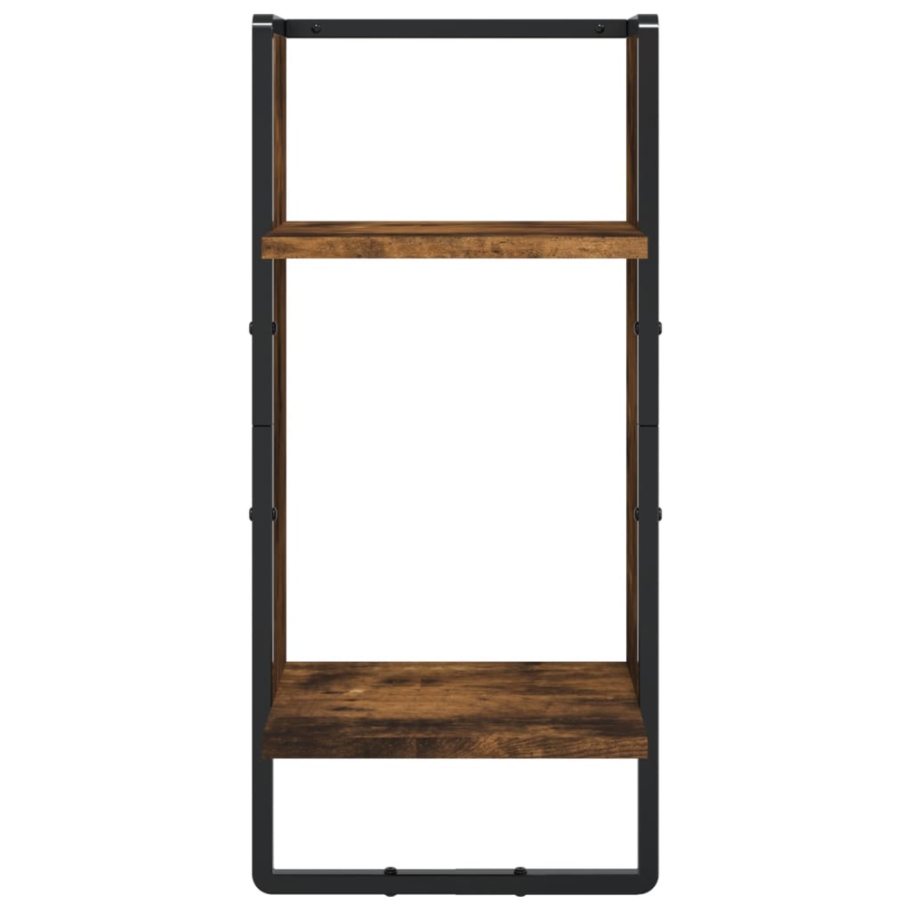 Ensemble d'étagères murales avec barres 4 pcs chêne fumé - XIOS