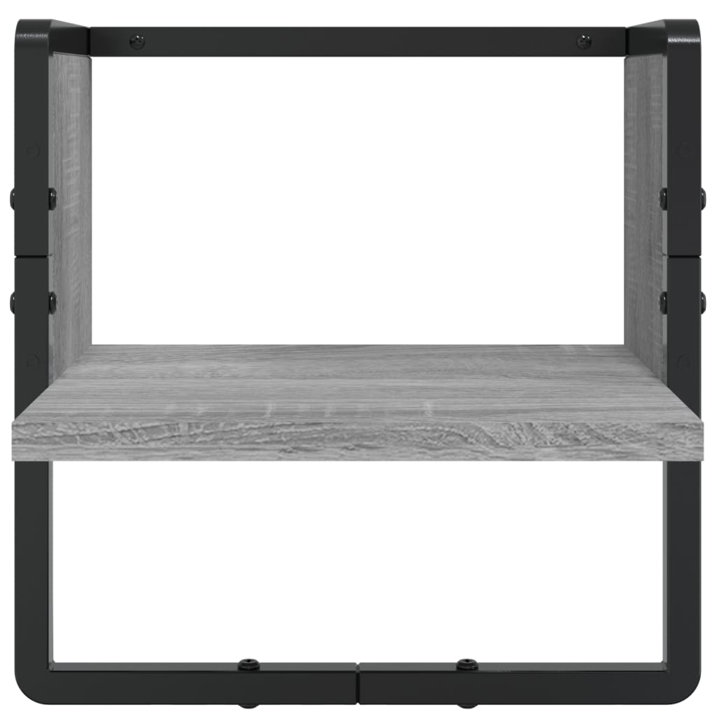 Ensemble d'étagères murales avec barres 4 pcs sonoma gris - XIOS