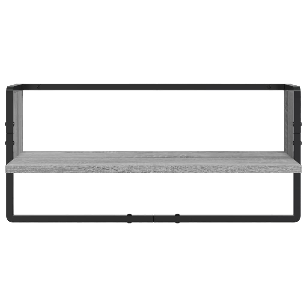 Ensemble d'étagères murales avec barres 4 pcs sonoma gris - XIOS