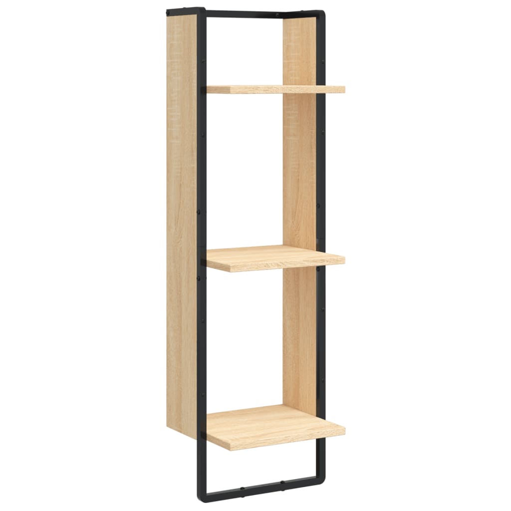 Ensemble d'étagères murales avec barres 6 pcs chêne sonoma - XIOS