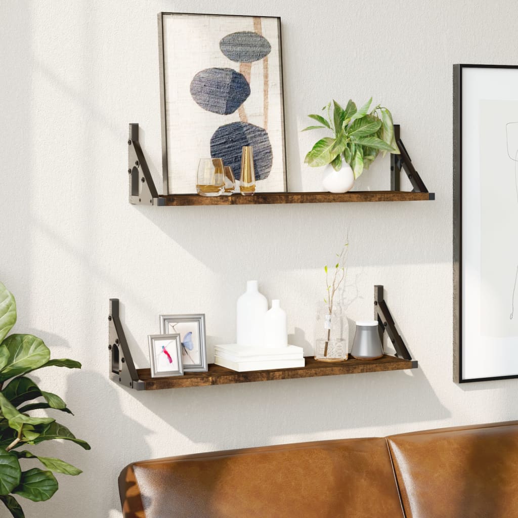 Étagères murales 2 pcs chêne fumé 60x15x15,5 cm - XIOS