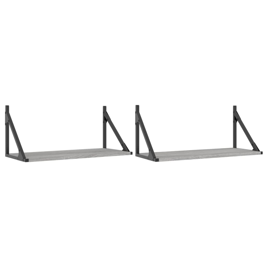 Étagères murales 2pcs sonoma gris 60x25x25,5 cm bois ingénierie - XIOS