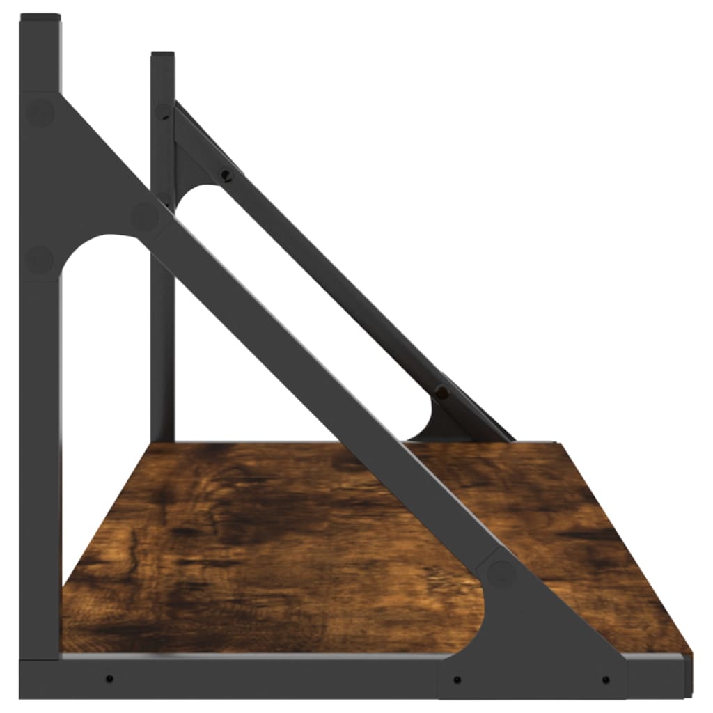 Étagères murales 2pcs chêne fumé 80x25x25,5cm bois d'ingénierie - XIOS