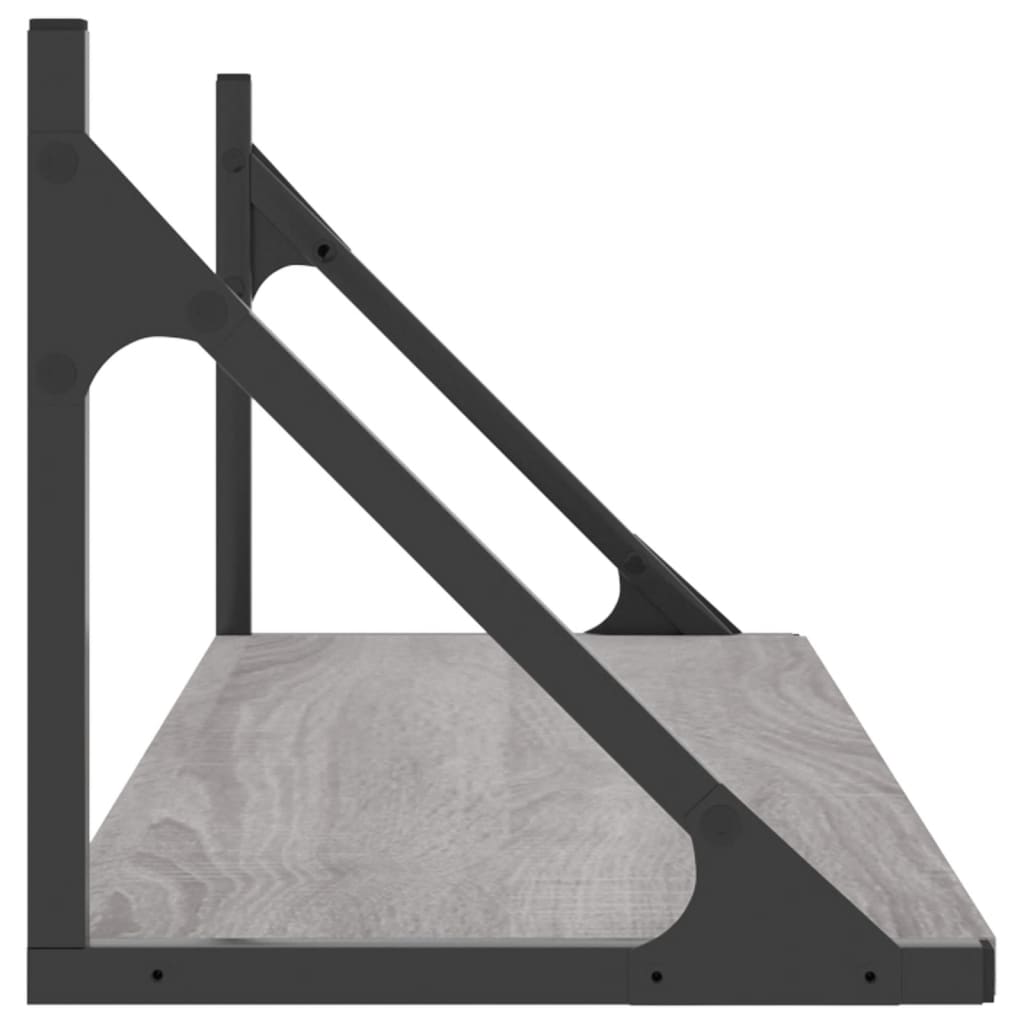 Étagères murales 2pcs sonoma gris 80x25x25,5 cm bois ingénierie - XIOS