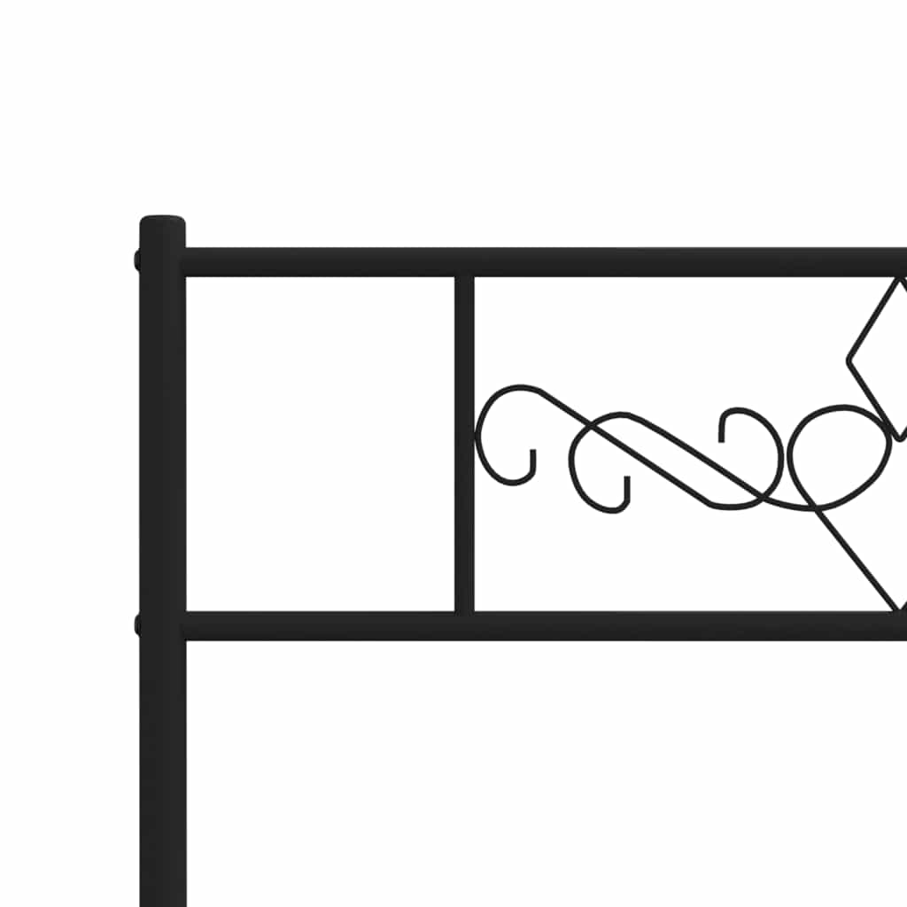 Cadre de lit métal sans matelas et pied de lit noir 100x200 cm - XIOS