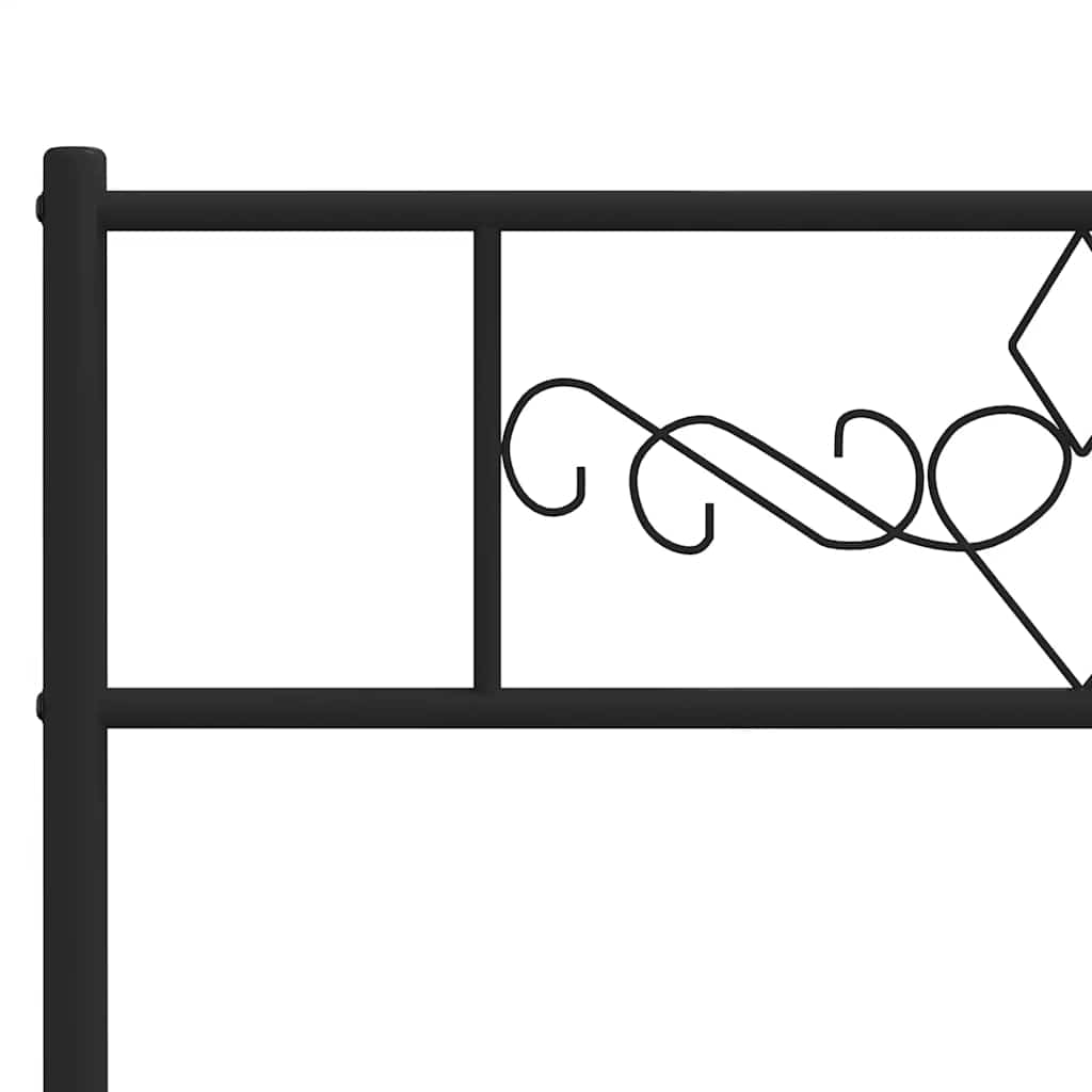 Cadre de lit métal sans matelas avec pied de lit noir 135x190cm - XIOS