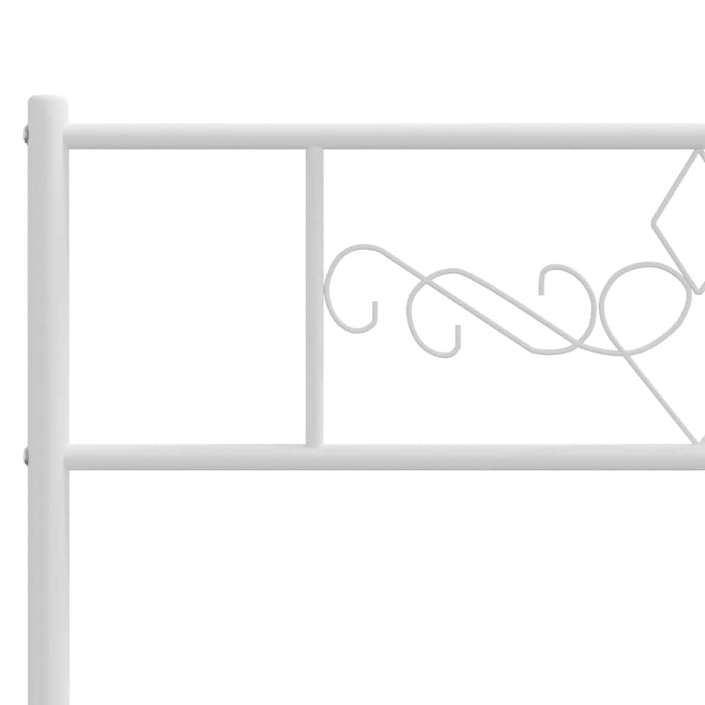 Cadre de lit métal sans matelas et pied de lit blanc 150x200 cm - XIOS