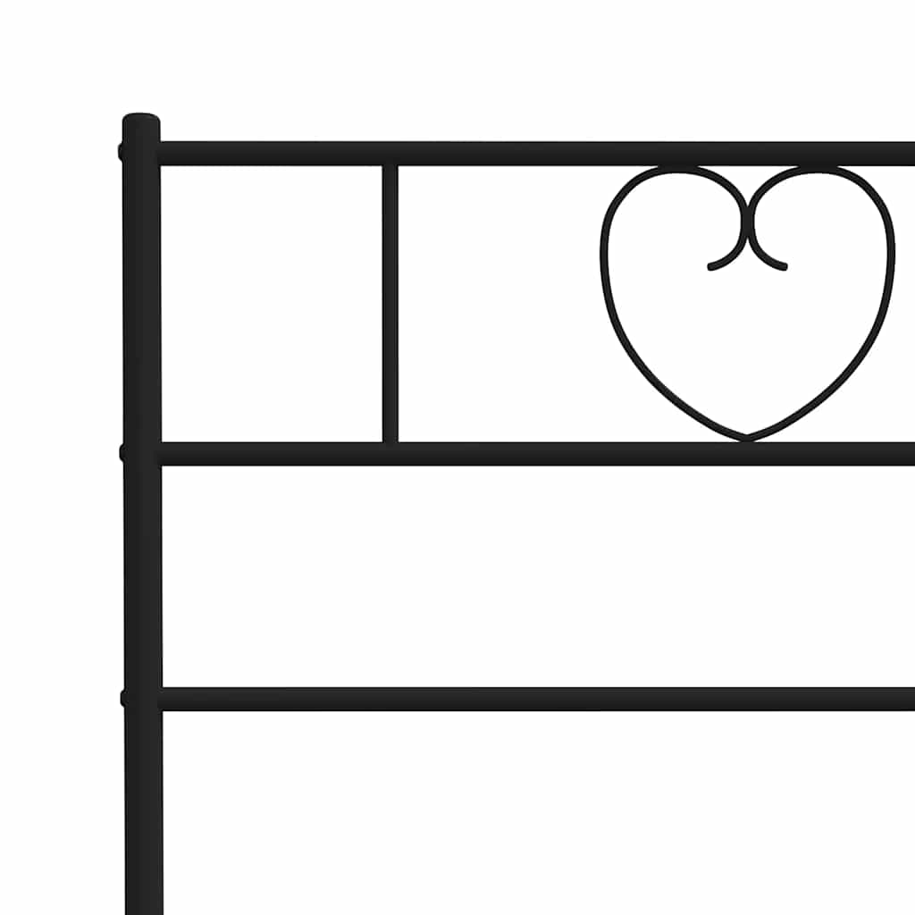 Cadre de lit métal sans matelas et tête de lit noir 180x200 cm - XIOS